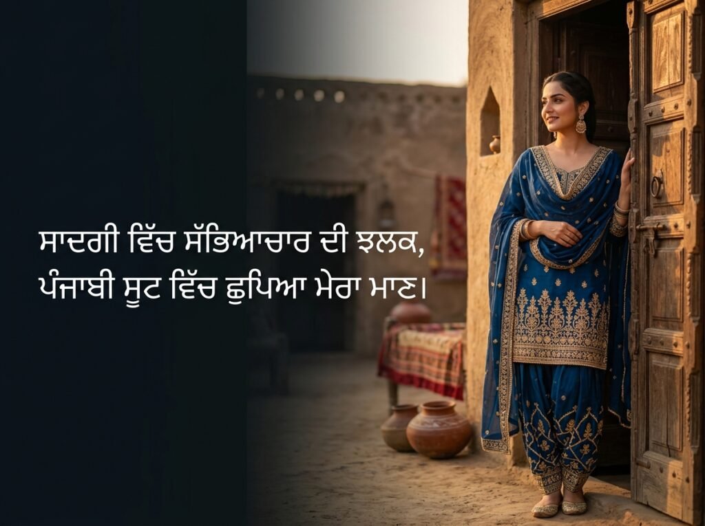 caption on salwar suit in punjabi